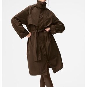 alo crinkle on the move Trench Espresso Size XS